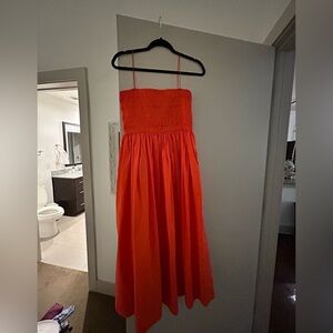 Orange smocked top sundress